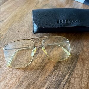 Serengeti Gold Aviator prescription readers eyeglasses vintage with case